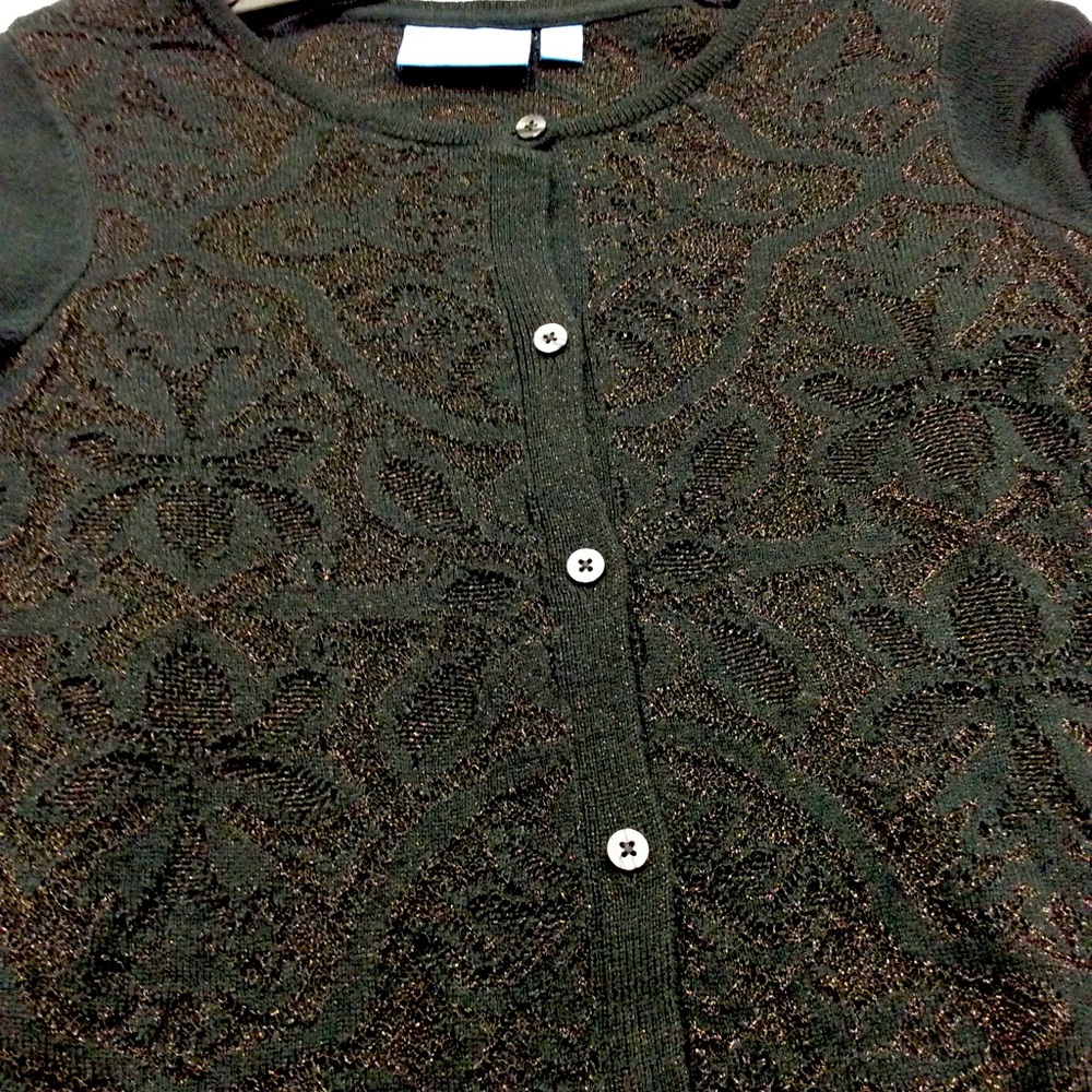 Simply Vera Vera Wang Black/Black Metallic Sweater